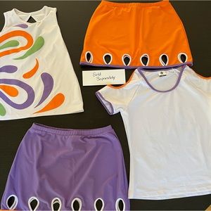 Orange Tennis Skirt with teardrop cutouts